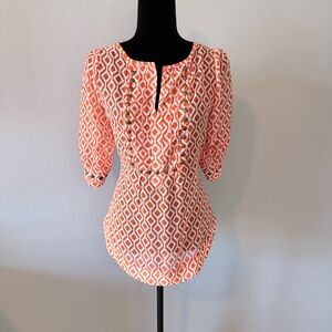 41 Hawthorn Orange Geometric Blouse